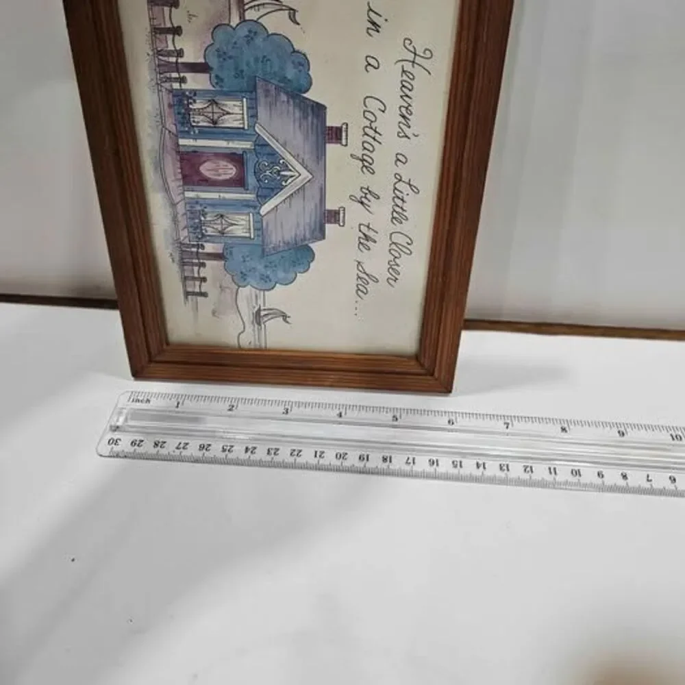 Framed Cottage by the Sea Art Wooden Frame